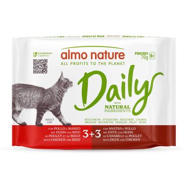 Almo Daily MP Huhn&Rind+Ente&Huhn 6x70g