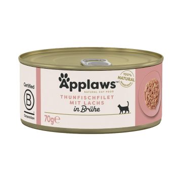 Applaws Tin Tuna Fillet&Salmon broth 70g