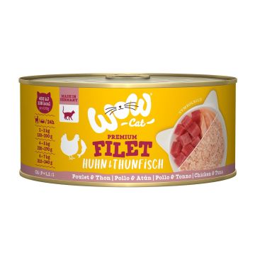 WOW CAT Hühnerfilet&Thunfischfilet 70g