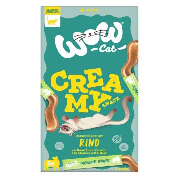 WOW CAT Creamies mit Rind 5x15g