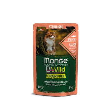 Monge Cat Bwild GF Sterilised Salmon 85g
