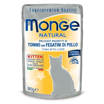 Monge Natural Cat Kitten Tuna&Liver 80g
