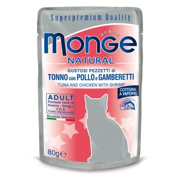 Monge Natural Cat Ad. Tuna&Chic&Shr 80g
