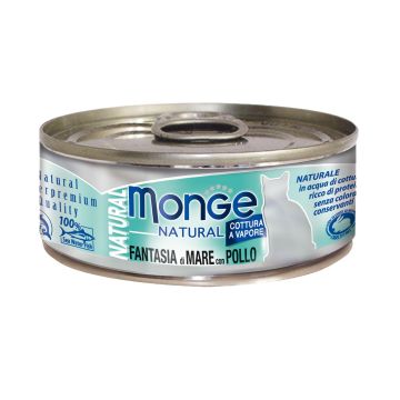 Monge Natural Cat Ad. Seafood M&Chic 80g
