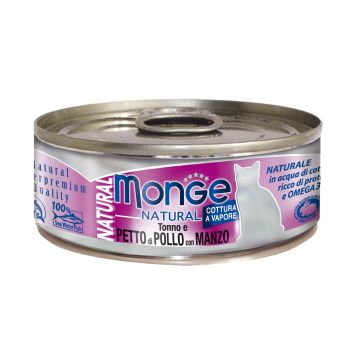 Monge Natural Cat Ad. Tuna&Chic&Beef 80g