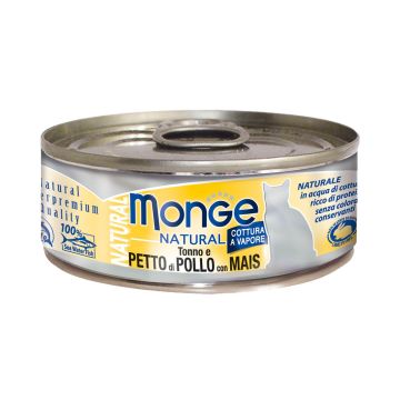 Monge Natural Cat Ad. Tuna&Chic&Corn 80g