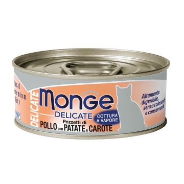 Monge Delicate Cat Ad. Chicken&Car&P 80g