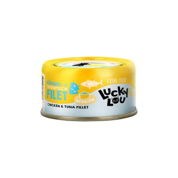 Lucky Lou Hühner-&Thunfischfil Brühe 70g
