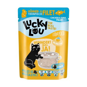 Lucky Lou Hühner-&Thunfischfil Brühe 70g