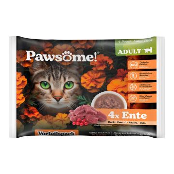 Pawsome Adult Ente 85g 4er Flowpack