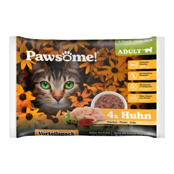 Pawsome Adult Huhn 85g 4er Flowpack