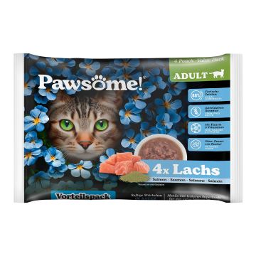 Pawsome Adult Lachs 85g 4er Flowpack