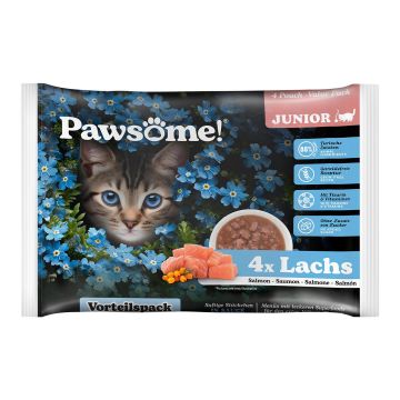 Pawsome Junior Lachs 85g 4er Flowpack