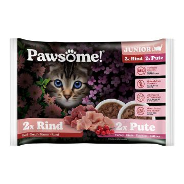 Pawsome Junior Rind&Truthahn Mixpa 4x85g