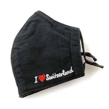 Schutzmaske I Love Switzerland black M